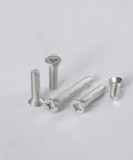 Real Deal M3x8 Phillips Flat Countersunk Stainless Steel Machine Screws Rust Resistant 304 Full Thread Fasteners shown from multiple angles.