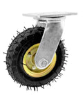 8 Inch Heavy Duty Pneumatic Rubber Caster Wheels Featuring Smooth Rolling Ball Bearings And Hella Sturdy Swivel Mechanism for utility carts.