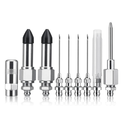 Pro Grade Grease Needle Attachment Set With Leakproof Double Connection Design for lubrication in tight bottomless holes