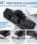 Straight Shot 45 Degree Tile Chamferer And Electric Bevel Cutter Adapter with portable cold-rolled steel design for dustless cutting.