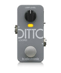 Front view of grey Ditto 2 Looper Guitar Pedal For Live Performances With Easy One Button Operation Endless Overdubs True Bypass
