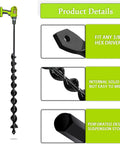 1.2 Inch By 24 Inch Planting Auger Drill Bit With 24 Inch Long Handle, hex drive, heavy duty steel construction, product details