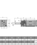 Technical diagram of DC 6V 500RPM Gear Motor With Hall Encoder Micro Mini GA12 N20 Speed Reduction Gearbox for DIY projects