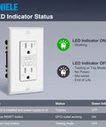 10 Pack Non Tamper Resistant 15 Amp GFCI Outlet With LED Indicator White 125V 1875W Receptacle ETL Certified For Safer Home And Office Use Ideal For Kitchens And Garages showing LED status