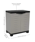 Beast Of A Heavy Duty Freestanding Resin Garage Storage Cabinet With Adjustable Shelf In Gray, Real Space Saver, 23.25 W X 13.75 D X 25.5 H