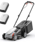 Compact 14 Inch Brushless Cordless Lawn Mower With Dual 5Ah Batteries, Long Runtime, Push Mower For Yard Garden Farm, 5 Position Height Adjustment, Lightweight Easy Start And Low Maintenance, with two batteries