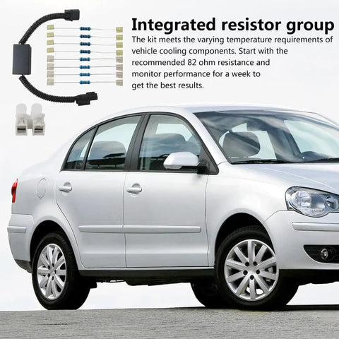 68 To 120 Ohms VCM Muzzler Harness Disable Kit Replacement For 3.5L V6 Engine shown with resistors and car