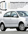 VCM Muzzler Harness Disable Kit Replacement For Honda 3 5L V6 Engine next to white car and resistors on white background