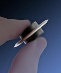 Person holding Pro-Grade Replacement Blade for Copper Wire Strippers, Cr12MoV Cutting Edge, 1.3 Inch Outer Diameter, includes shaft.