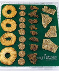 Heavy Duty Silicone Non Stick Dehydrator Mats For 6 Tray Ovens And Countertops Tough No Fuss Kitchen Baking Sheets For Fruit Roll Ups Crackers And Jerky Legit Teflon Free Flat Dry Trays with dried fruit and snacks.