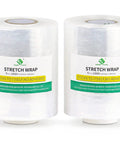 Industrial Mini Stretch Wrap Film Replacement 5 Inch By 1000 Foot Roll 80 Gauge Heavy Duty Grip Ready Self Adhering Packing Wrap For Moving And Storage 2 Pack Ideal For Shipping And Storage, showing two rolls on white background.