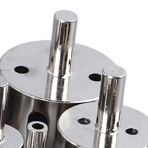Jiawu 15 Piece Universal Hole Saw Kit With Emery Drill Bits For Cutting Ceramic Tiles Glass And Hard Surfaces Effortlessly Made Simple close-up chrome shank