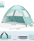 Ultra Spacious Beach Tent For 3 To 4 People With Easy Setup, UPF 50 Plus UV Protection, 95 Inches Long By 79 Inches Wide By 48 Inches High