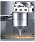 Close-up of Pl600 M2040 Internal Grinding Spindle Pneumatic High Speed Motor with cooling system in operation.