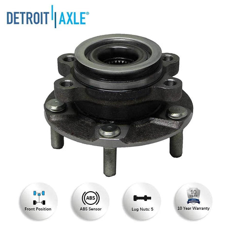 Front Wheel Bearing Hub Assembly Replacement For Nissan Rogue 2008 Through 2013 And Rogue Select 2014 Through 2015 Sentra 2007 Through 2012, 5-lug hub front view