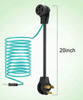 Image of No Fuss Dryer Plug Converter Adapter 14-30R Female To 10-30P Male with Ground Wire, 20-inch coil with prong connections
