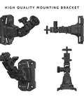 Trail Camera Mounting Bracket With 1/4-20 Threaded Insert 360 Degree Rotating Adjustable Holder, various angles, black.