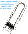 Washer Heating Element With Thermistor Assembly 120V 1000W Replacement Part for LG Washers Easy Install Compatible With WM2277HW01 WM2501HVA WM2487HWMA WM0001HTMA WM3875HVCA WM2496HWM WM2233HW WM2233HU WM2601HL WM2801HWA, 26cm