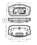 Hella Powerful 5000 Watt Mid Drive Motor Conversion Kit With Fardriver Controller detailed dimensions and views for e-bike setups.