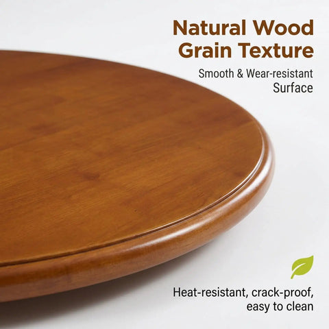 Natural wood grain texture of Thick Pine Lazy Susan Turntable The Ultimate Smooth Operator 360 Degree Swivel Spin kitchen server.