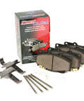 Front ceramic brake pad set for Honda; four Posi-Quiet pads with mounting hardware.
