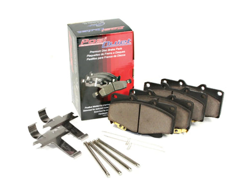 Front ceramic brake pad set for Honda; four Posi-Quiet pads with mounting hardware.