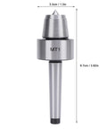 Pro Grade MT1 Wood Lathe Live Center Stainless Steel Long Spindle for CNC Turning Heavy Duty Tailstock Tool with Quiet Bearings