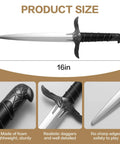 16 Inch Foam Dagger Prop Two Pack For LARP Cosplay And Renaissance Knight Theatrical Safe Costume Accessory with plastic core