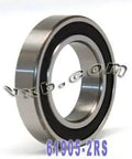 61905-2RS1 Bearing 25x42x9mm Sealed Ball Bearing side view showing rubber seal and chrome steel construction.