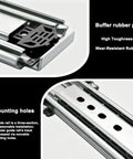 1 Pair 76mm Wide Heavy Duty Drawer Slides For Truck Bed With Full Extension, Quiet Operation, Anti Rust Design, Smooth Ball Bearing Rails For Easy Access To Tools And Gear, rubber pad
