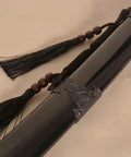 Tough As Nails Heavy Duty Polypropylene Practice Sword with durable sheath and beaded tassels for martial arts.