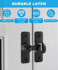 Two Pack Barn Door Lock Latches 90 Degree And 180 Degree Flip Design For Privacy And Security Sliding Door Latch, black finish