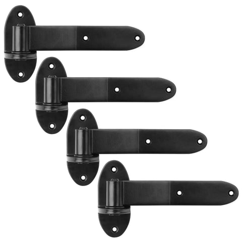 Heavy Duty T Strap Gate Hinges Four Pack Black Finish Lifting Barn Door Hardware smooth swing hinges for fences