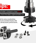 Pro Level Spoilboard Surfacing Router Bit With 1/2 Inch Shank, 1-1/2 Inch Cutting Diameter, showing carbide inserts and blades