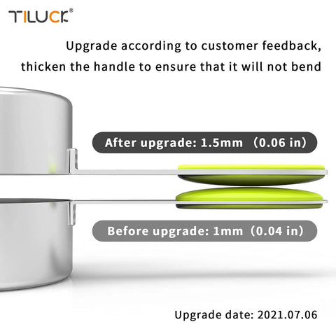 Magnetic Stainless Steel Measuring Cups And Spoons Set - upgraded 1.5mm handle thickness for improved durability