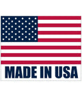 American flag with text 'MADE IN USA', symbolizing domestic manufacturing and quality assurance.