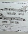One To Seventy Two Scale F-111B Navy Decal Set For Model Aircraft D72001 Multicolor Water Slide Decals instruction sheets
