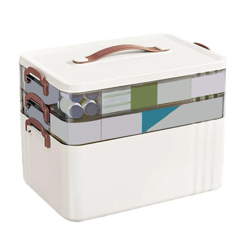 Clear Large Medical Box With Multi Layer Design For Home And Travel Big Capacity Pill Organizer