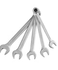 Chrome finish wrenches from 128 Piece General Household Tool Set With Auto Repair Tools In A Plastic Toolbox Storage Case