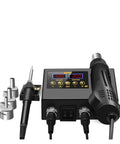 Dual LCD Display 2 In 1 Soldering Station with Hot Air Rework Gun for Cell Phone BGA SMD PCB IC Repair, auto cooling design