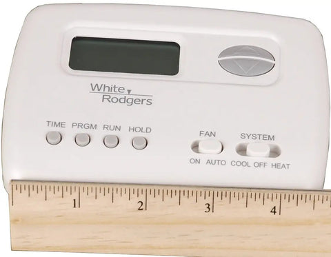 Simple 5 2 Day Battery Powered Digital Thermostat For Single Stage Heating Cooling And Heat Pump Systems with ruler