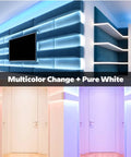 High Density COB LED Strip Lights 16.4 Feet RGBW Color Changing With 6000K Daylight White 24V DC lighting a modern room