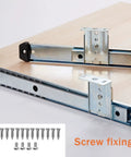 Heavy Duty Metal Drawer Slides 35cm Two Pack With Ball Bearing Runners Height Adjustable And Rust Resistant Smooth Quiet Glide 40kg Load Capacity Beefy Steel Drawer Rails For Kitchen Cabinets And Tool Chests, screw fixing