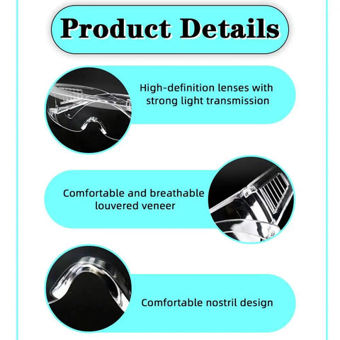 Product details of Built Tough Anti Fog Safety Glasses With Vented Side Shields And ANSI Certification showcasing lenses and comfortable design.