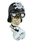 Skull Steering Wheel Spinner Power Booster Knob For Easy Steering, heavy duty, fits 31 mm wheels, skull design in black.