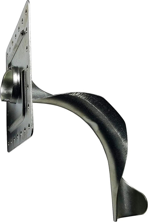 Pack Of 10 1/2 Inch Pex Tubing Bend Support With Mounting Plate, Tough Engineering Metal, side view showing curve and plate holes