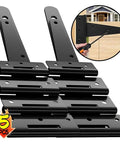 Rock Solid Heavy Duty Black T Shape Iron Hinges Built Like A Tank For Sliding Barn Doors And Fences With Silent Glide Galvanized Coating Quick Snap Install Two Pack Measures Approx 95 By 64 Mm Each