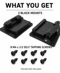 2 Pack Bottom Latch Mounts For Flex Stack Pack Toolbox Bracket, black mounts with screws included