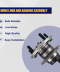 Fresh Rear Wheel Bearing And Hub Assembly Direct Fit For 2014 To 2019 Kia Soul And Soul EV Models, detailed view showing high-quality materials.