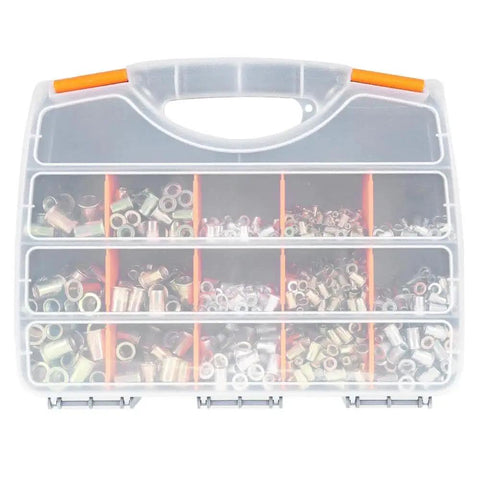 The Ultimate M3 To M10 900Pc Rivnut Kit With Heavy Duty Nut Setter Tool For Bolt Replacement And Sheet Metal Job Pro Gear That Rocks Hard. Rivnut organizer case with M3-M10 threaded inserts